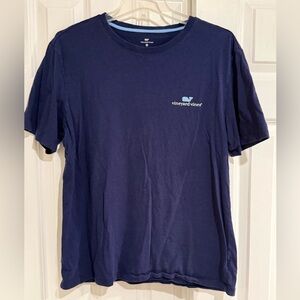 Vineyard Vines Navy Short-Sleeve Tee with Light Blue Whale Logo